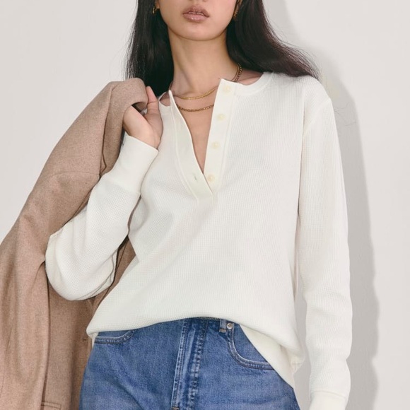 Everlane Tops - NWT Everlane The Waffle Henley Long Sleeve Top